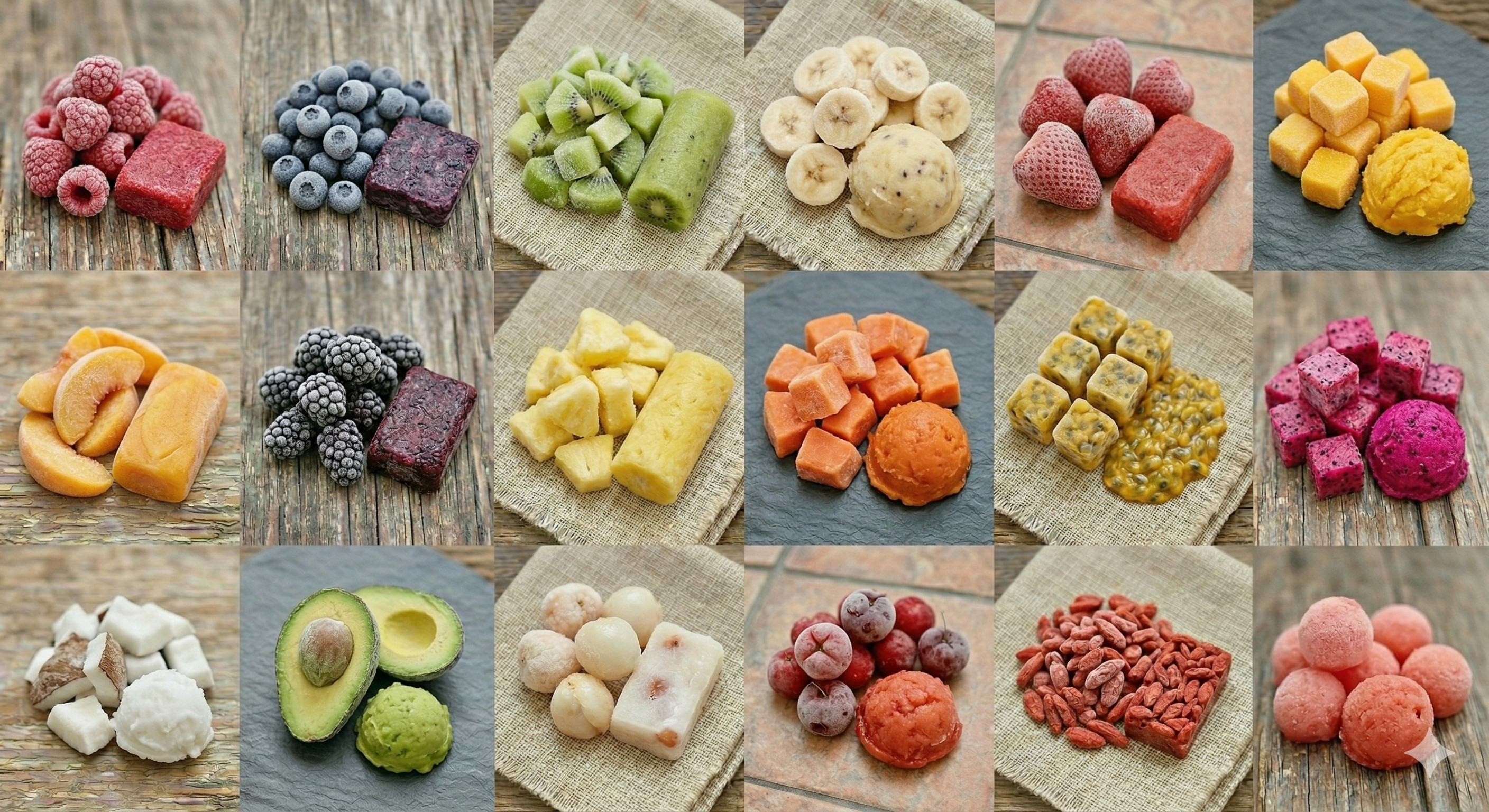 Frozen fruits and frozen pulp products